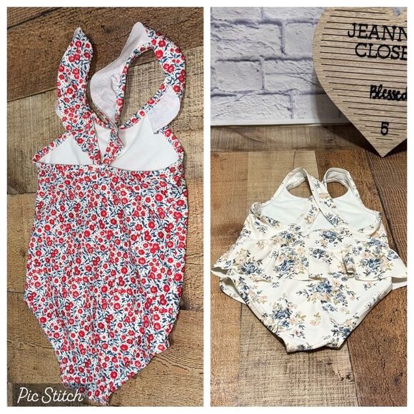 2 Carter’s Little Planet floral Patterned One Piece Bathing Suit bundle 24 M - Picture 2 of 11